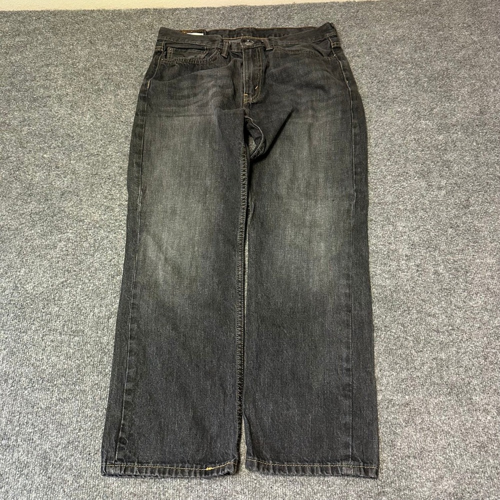 Levi's Jeans Mens Size 34 Black 514 Straight Fit Faded Casual Denim Pants